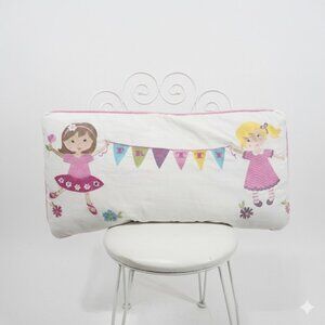 Vintage Cynthia Rowley Kids Embroidered Ballerina Pillow Decorative "pretty"